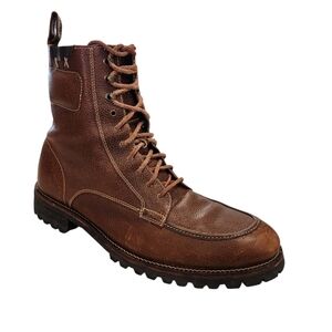Cole Haan Cognac Brown Leather Military Combat Style Lace up Countryman Boots 12